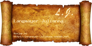 Langmayer Julianna névjegykártya